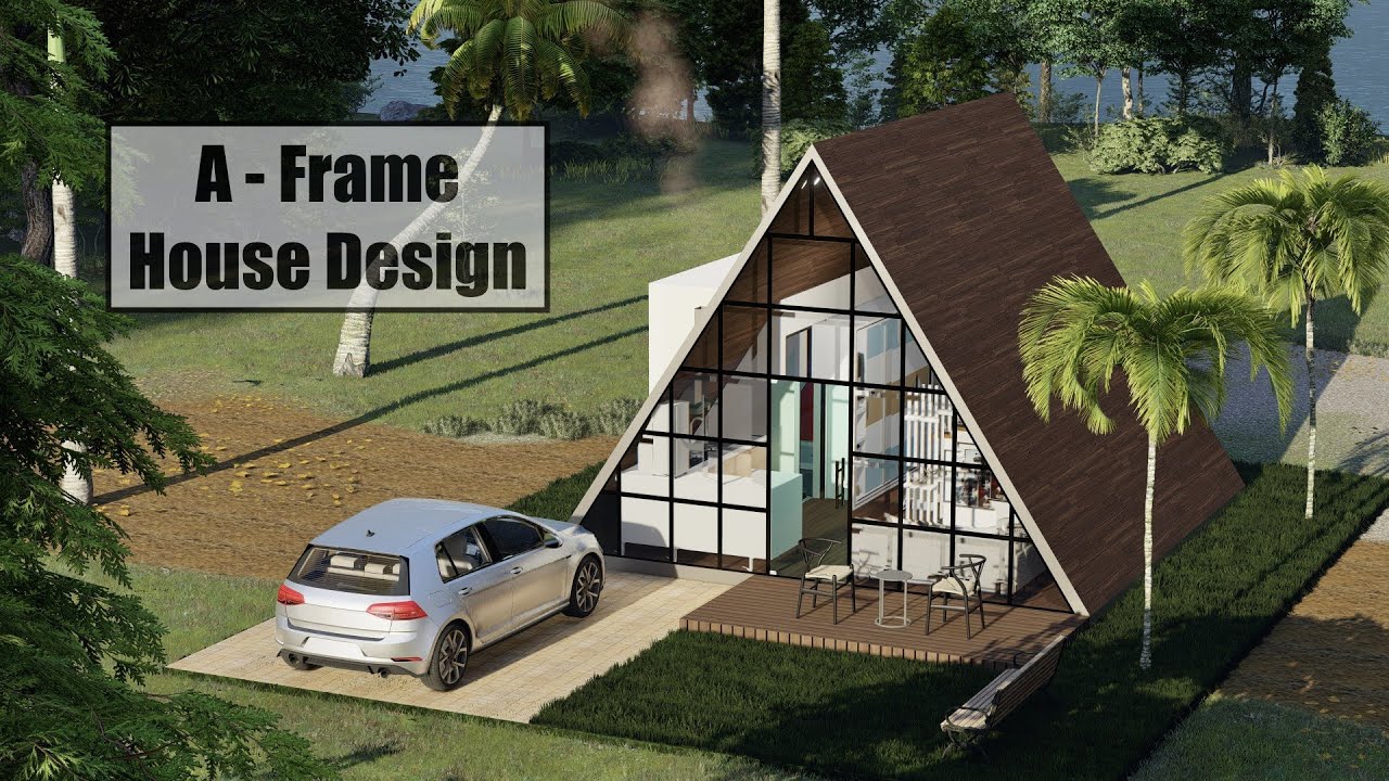 A Frame House Design, Cabin in the forest, Small House Design