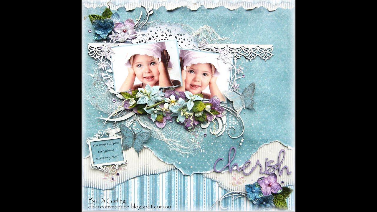 Cherish By Di Garling ...A Gauze fabric & mixed media background technique.