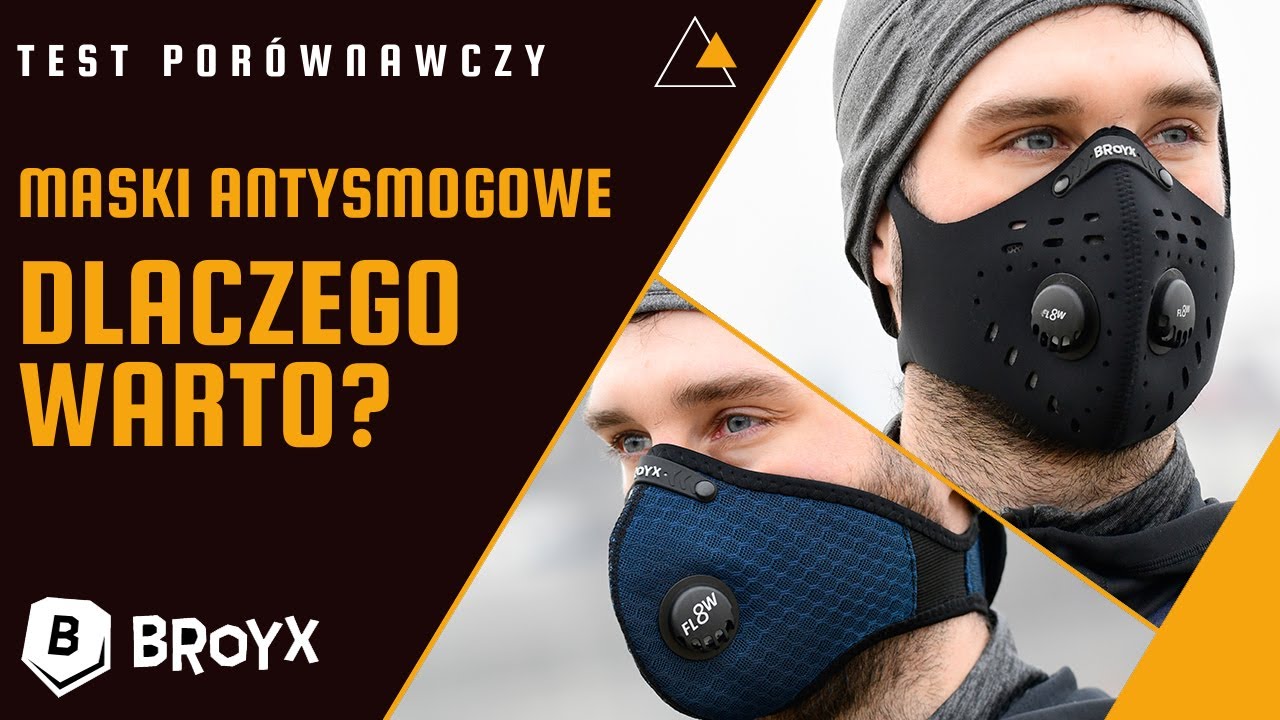 Test por&oacute;wnawczy sportowych masek antysmogowych Broyx