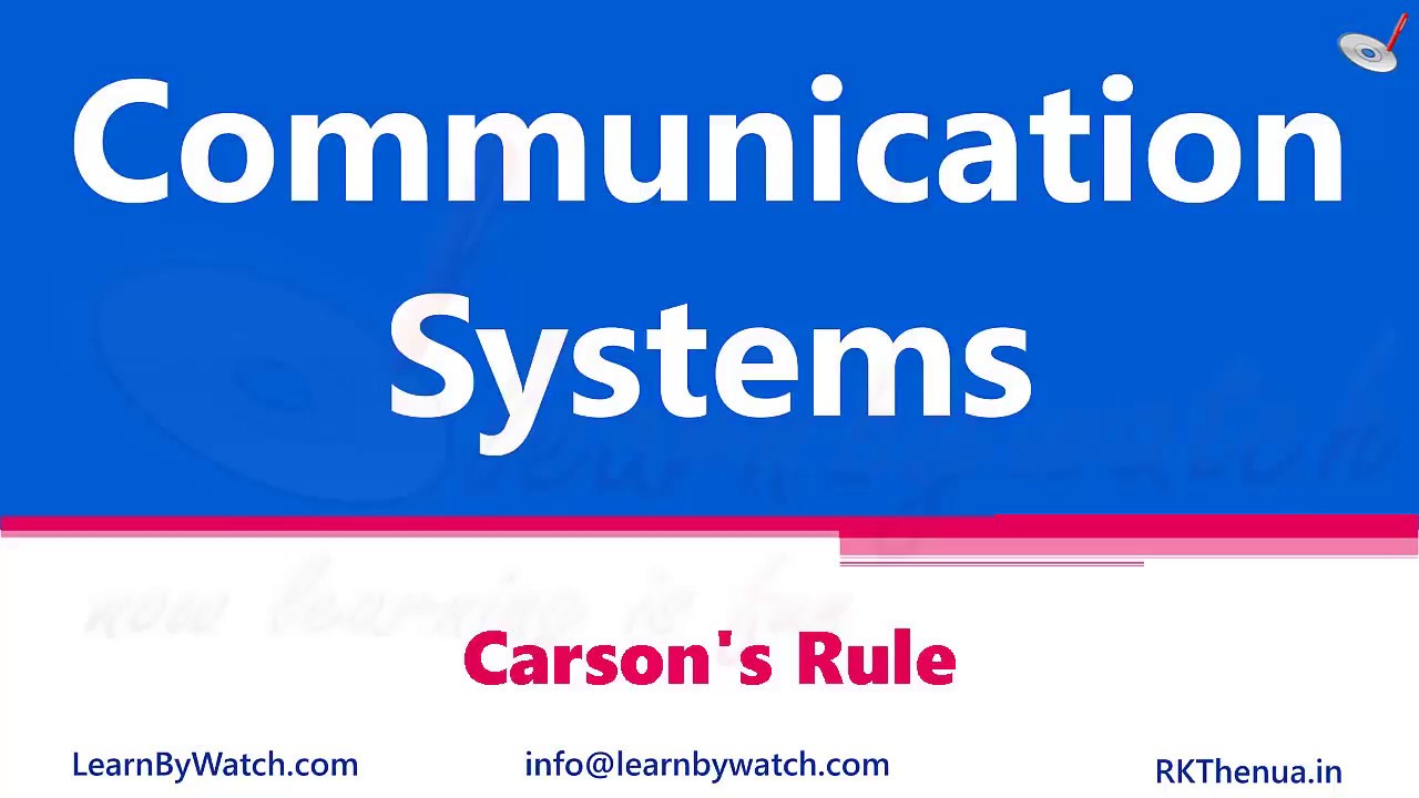 Carson’s Rule | Hindi/ Urdu | Communication System by Raj Kumar Thenua