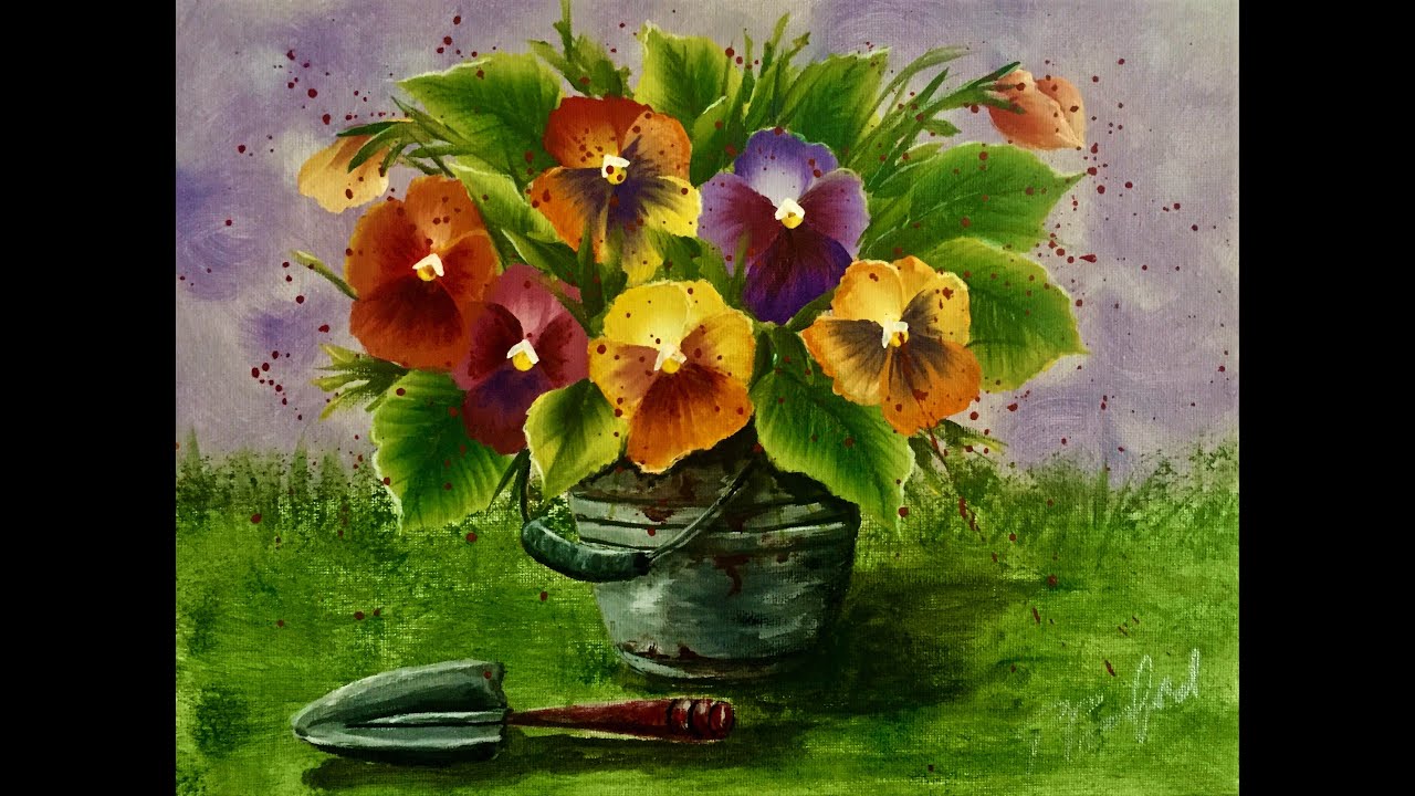 Painting Pansies - One stroke technique