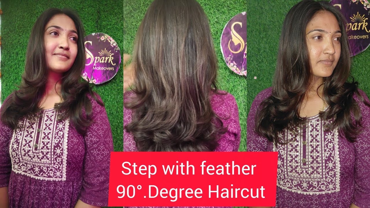 STEP WITH FEATHER  #feathercut#layercutting#stepcutting#hairstyletutorial#blowdry sparkmakeovers