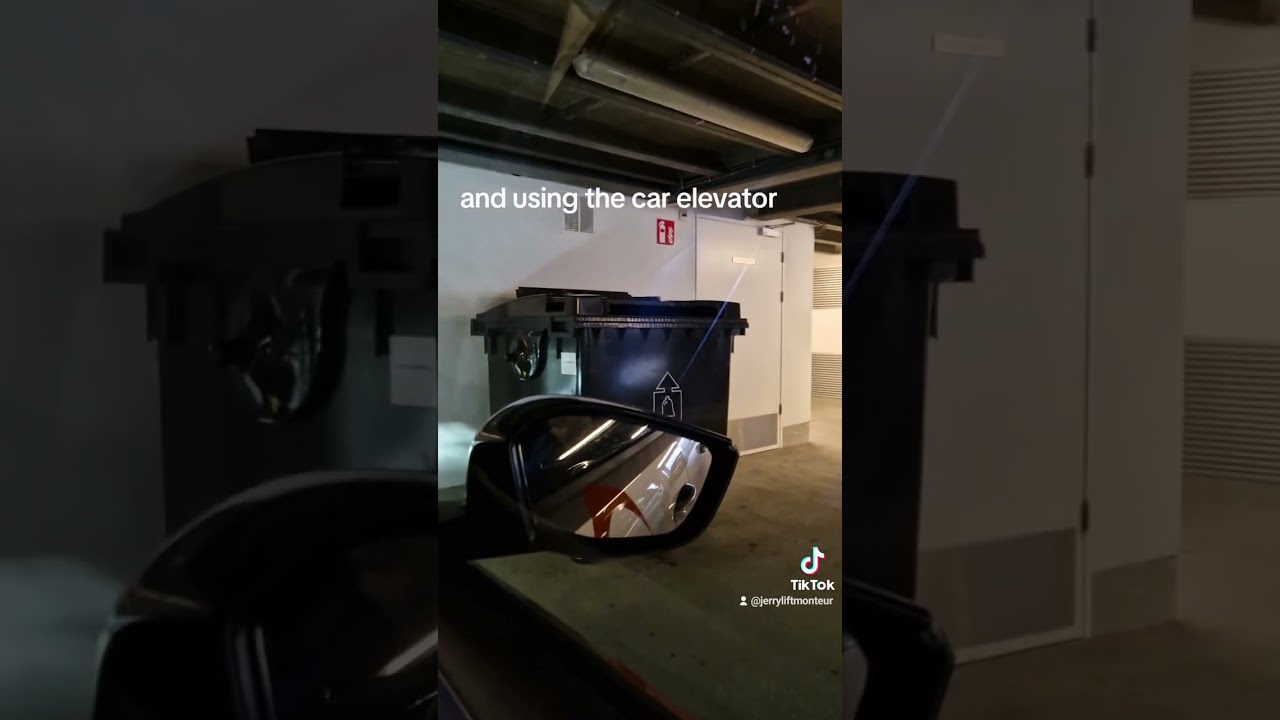 auto lift en gebruik met de auto van deze gerepareerde lift