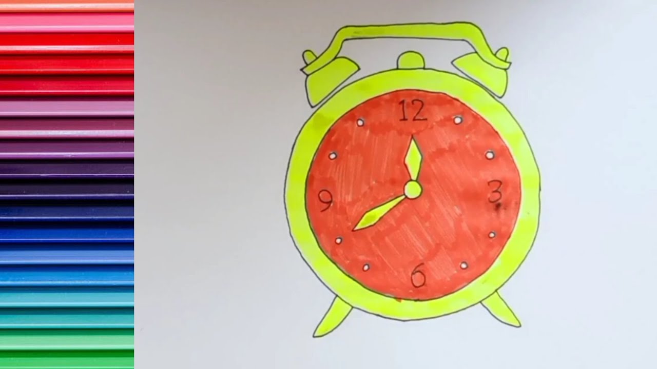 Alarm clock How to draw a picture Budilnik Soat rasmini chizish Учимся рисовать часы