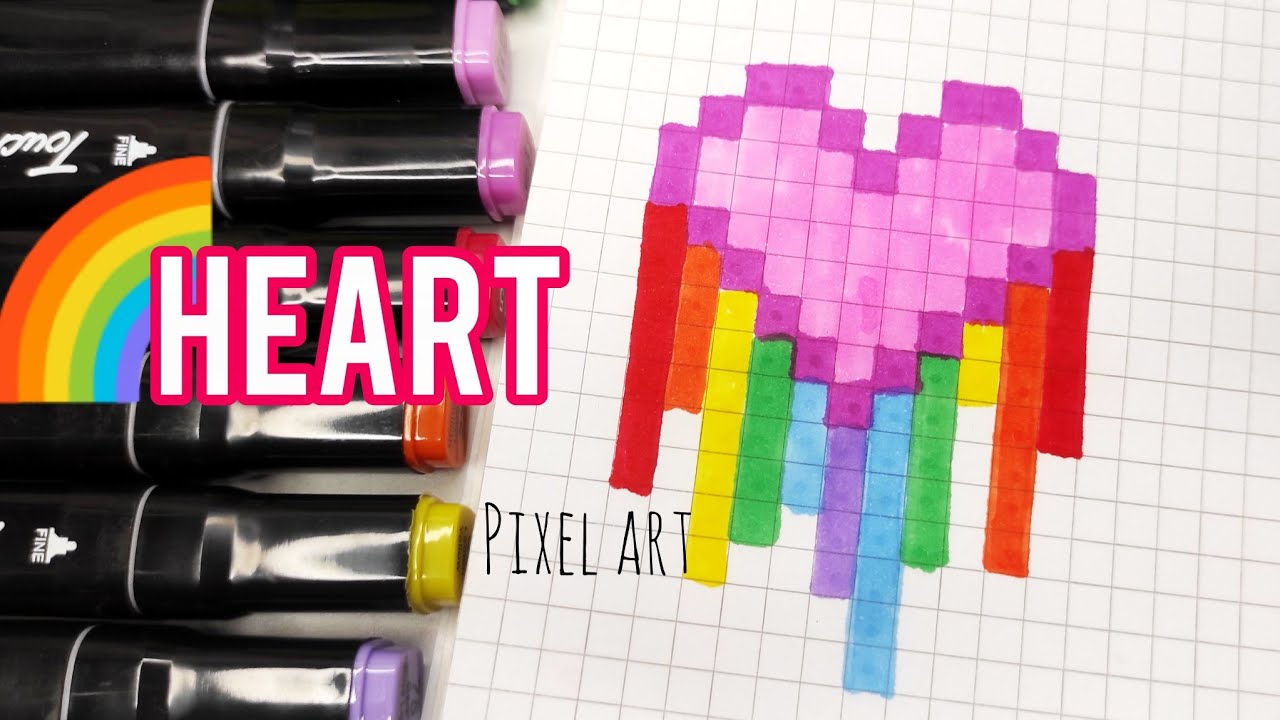 Сердечко з веселки. Heart 💝. Pixel art. Малювання по клітинках/ArtCreation