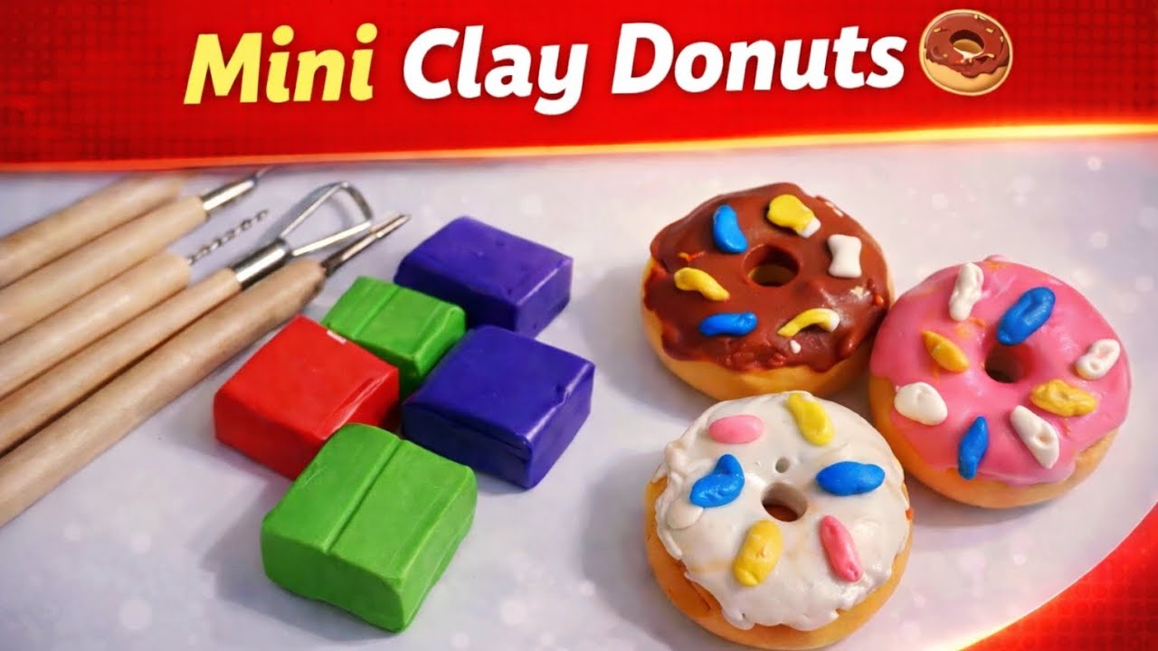 Mini Clay Donuts 🍩 | Satisfying Miniature Clay Art 