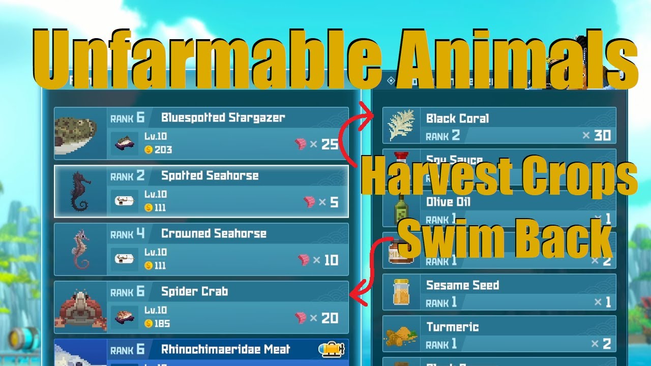 Dave The Diver Creatures That Don't Go To The Fish Farm (Old, Outdated Information)