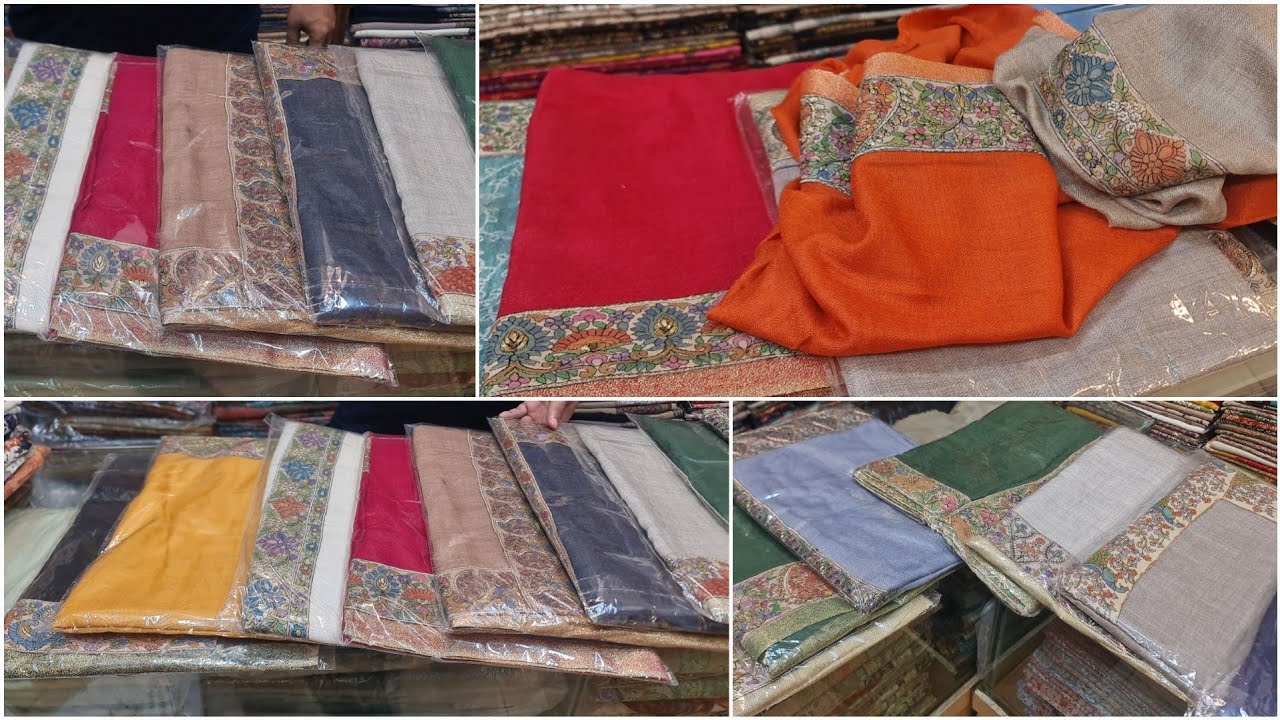 Pure Pashmina Shawl | Kalmakar Outline Zari Border Shawl | New Designs Winter Shawl Collection 26 