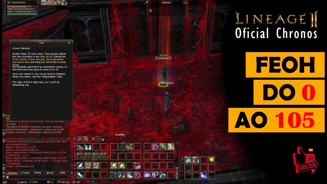 Lineage II | Upando FEOH Wizard do 0 ao 105 | Oficial Chronos