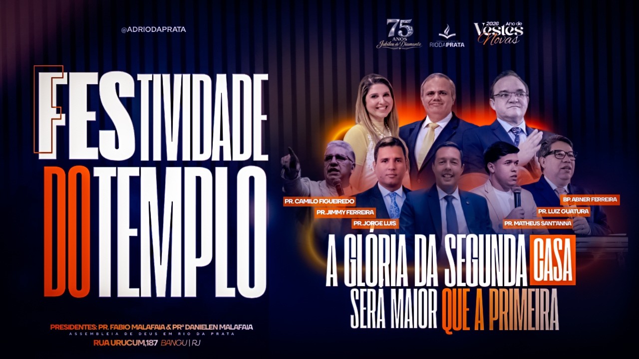 Festividade do Templo 05/03/2026 | QUINTA FEIRA | AD Rio da Prata