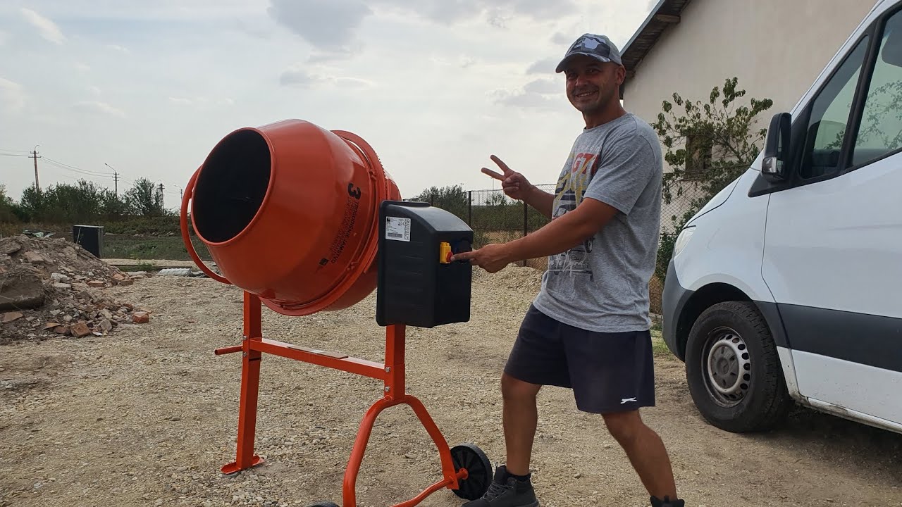 Cum suna la prima pornire betoniera Altrad Limex 190L si reteta beton #diy
