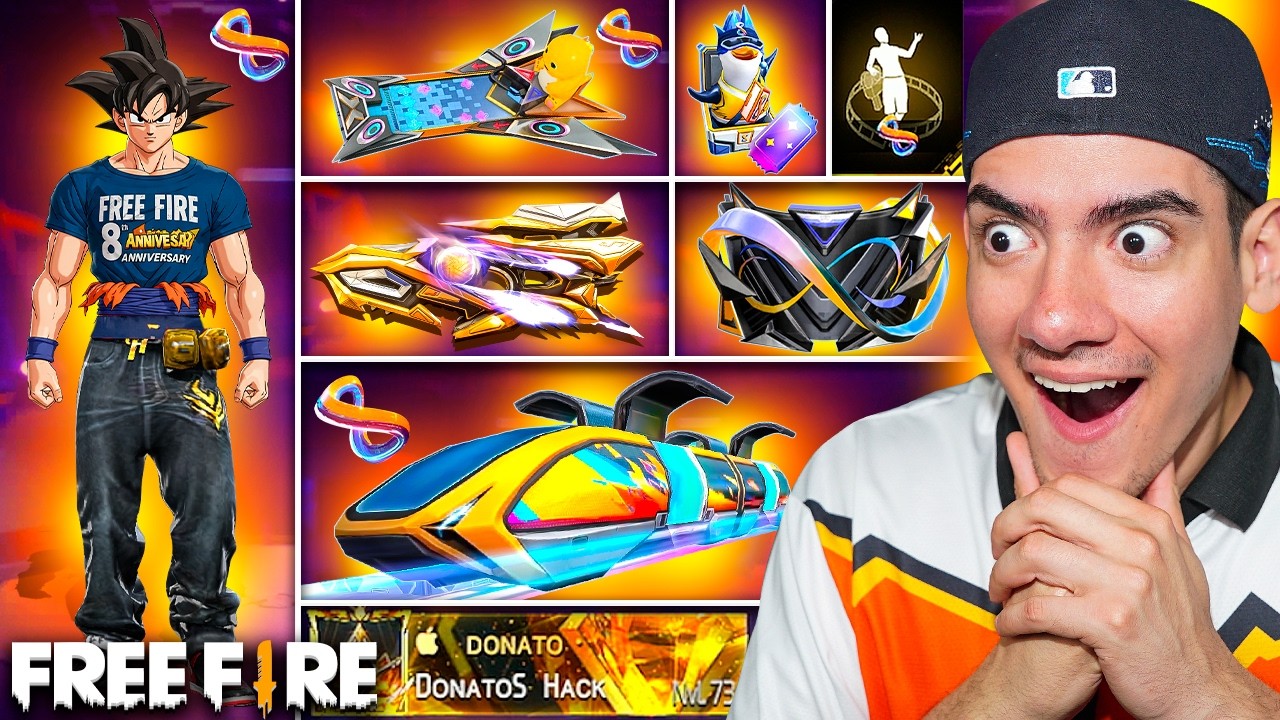 SOLO PUEDO USAR COSAS DEL OCTAVO ANIVERSARIO en FREE FIRE !! - TheDonato