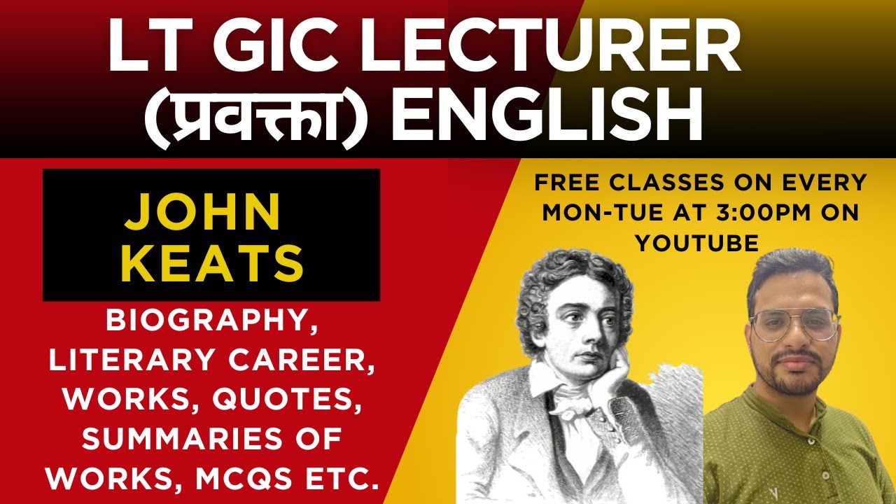 GIC Lecturer English 2025 | John Keats | Lt GIC Pravakta English Classes
