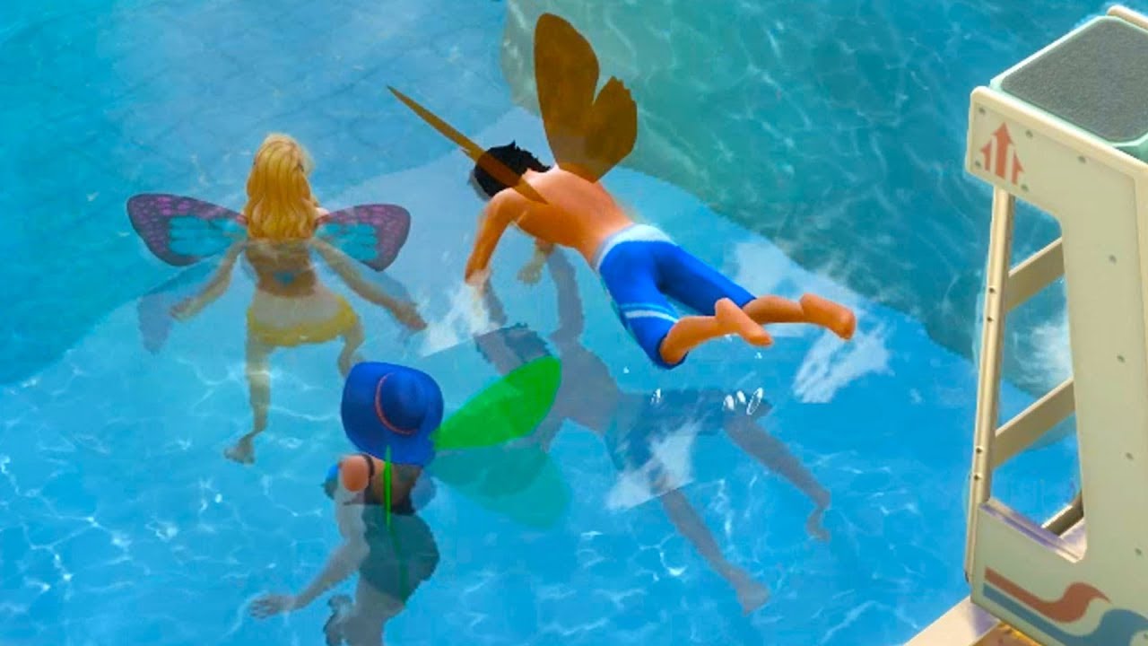 Pool Party + Back to Hospital!  Fairy Family  SIMS 4 Game Let's Play  Video Part 63