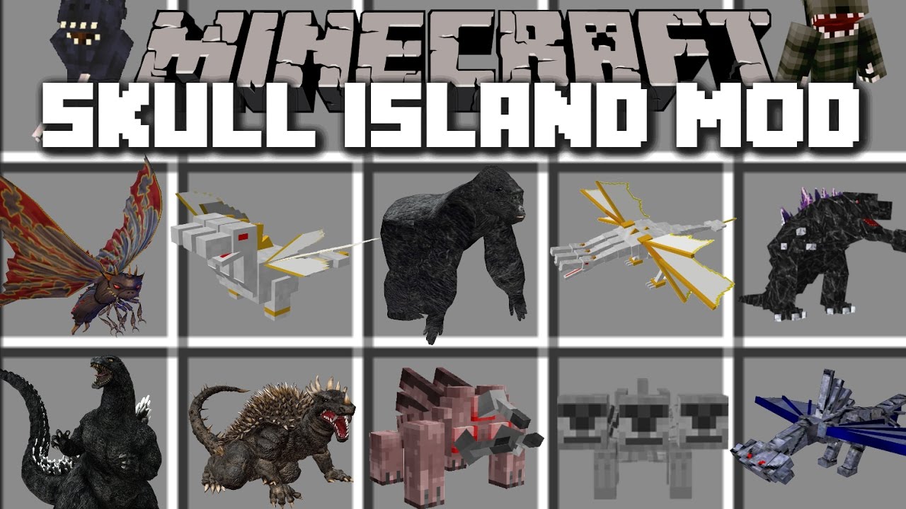 Minecraft SKULL ISLAND KING KONG MOD / PLAY WITH DIMENSIONS AND TRAVEL TO THE ISLAND!! Minecraft