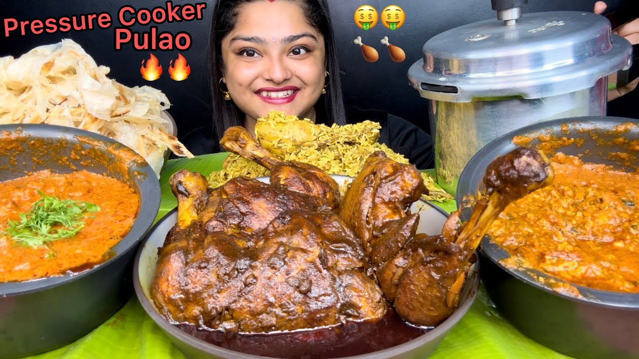 CHICKEN PRESSURE COOKER PULAO, SPICY CHICKEN TANGDI KALA BHUNA,2 TYPES OF CHICKEN KALA BHUNA |EATING