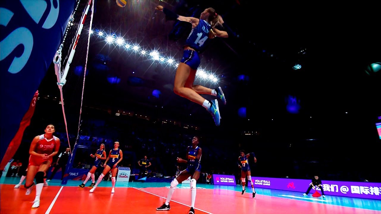 Monster of the Vertical Jump - Beautiful Elena Pietrini | Best Volleyball Spikes | VNL 2019 | HD |