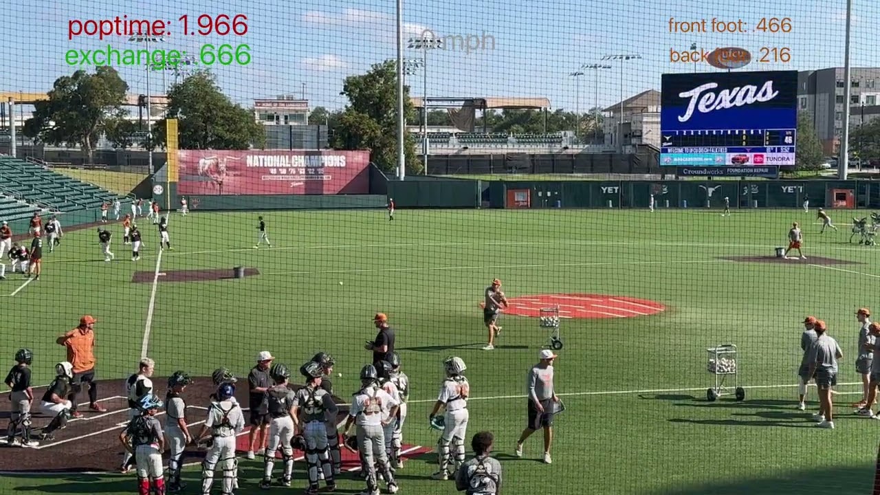 1.966 PopTime incoming Freshman #noahmendez Texas Prospect Camp