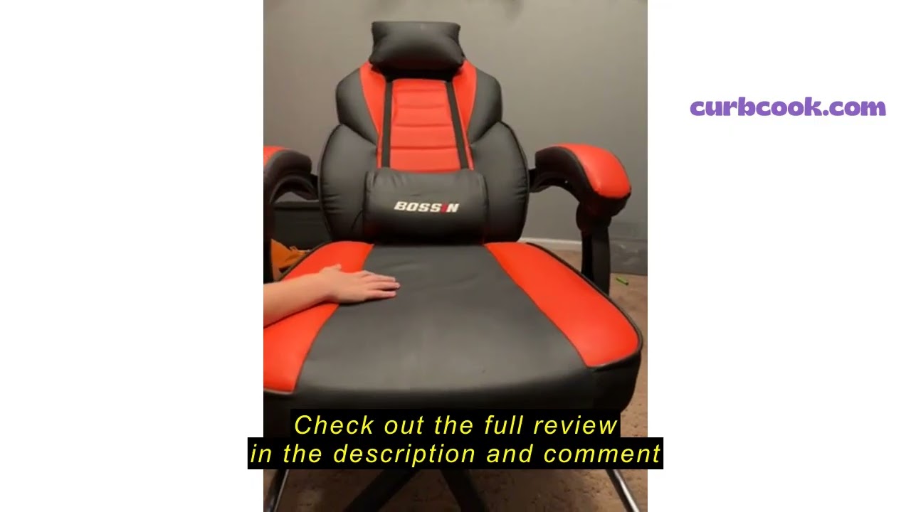 Review BOSSIN Gaming Chair with Massage, Ergonomic Heavy Duty Design with Footrest and Lumbar Suppor