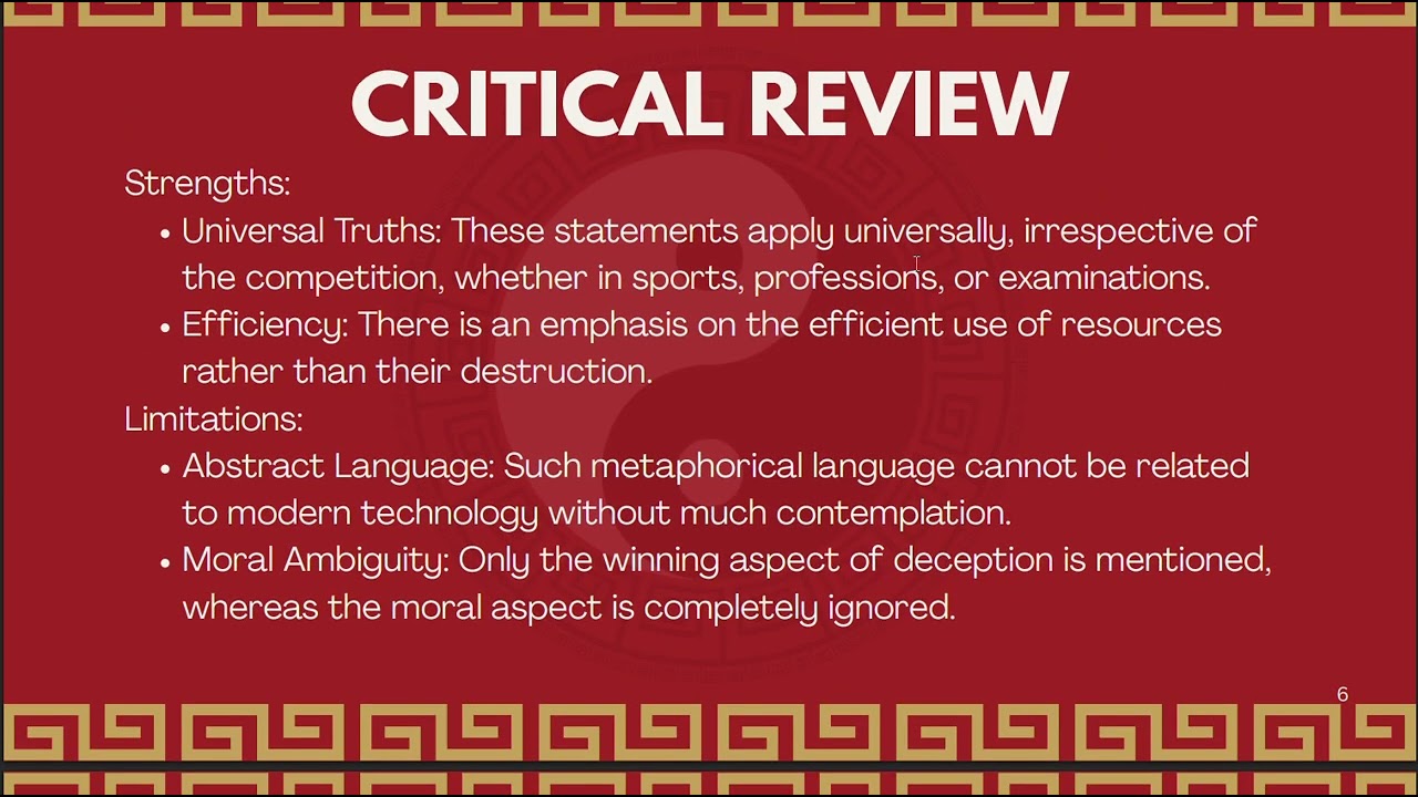 My review on THE ART OF WAR by sun tzu