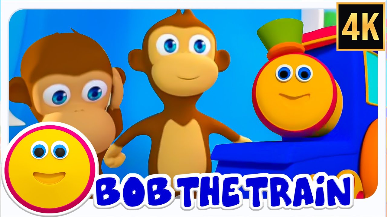 Cinq Petits Singes + Plus Comptines et Vidéos d'Apprentissage par Bob le Train