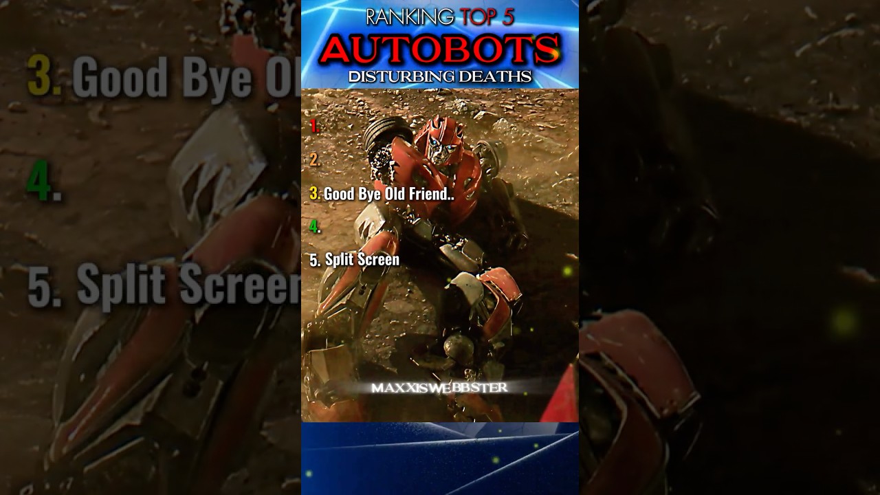 Ranking Top 5 Most Tragic Autobot Deaths in Transformers History 💔 #shorts
