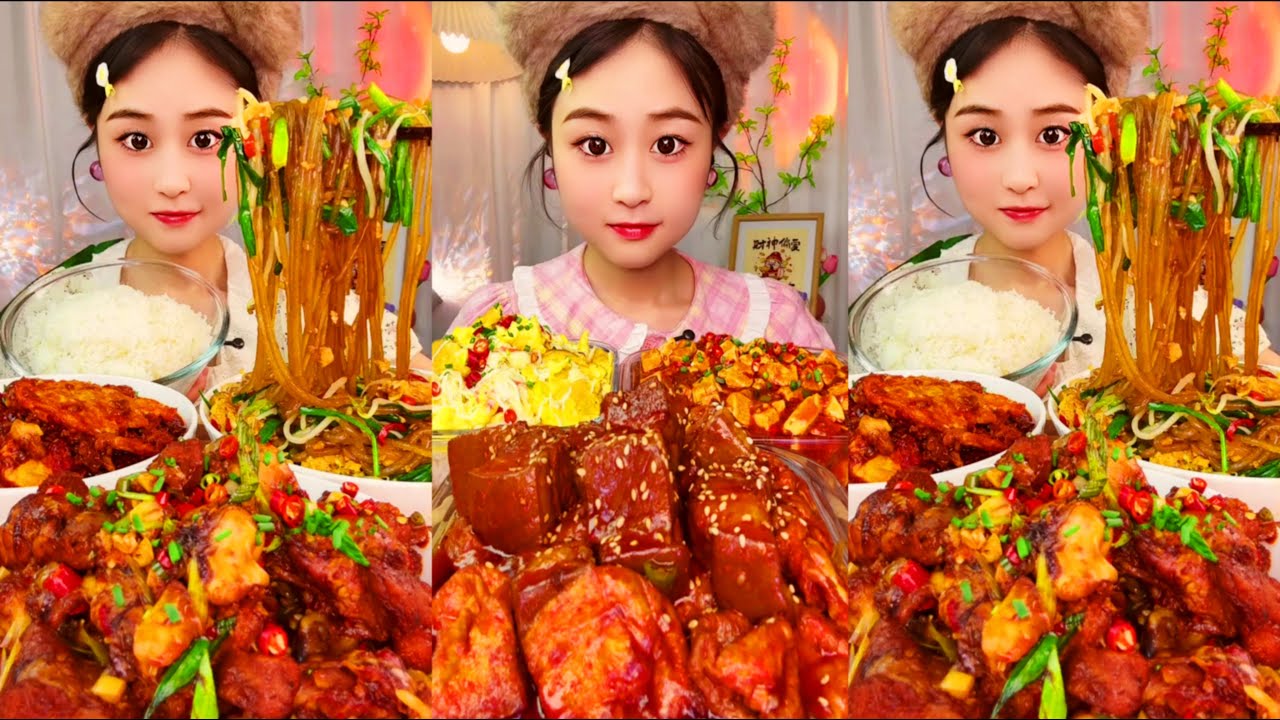 Asmr Eating Spicy Food Noodles | 불닭볶음면 먹방 | 중국먹방 면 | 中国モッパン/咀嚼音/吃播/카레볶음밥 | 삼겹살먹방 | 다양한음식 고기 중국 먹방쇼