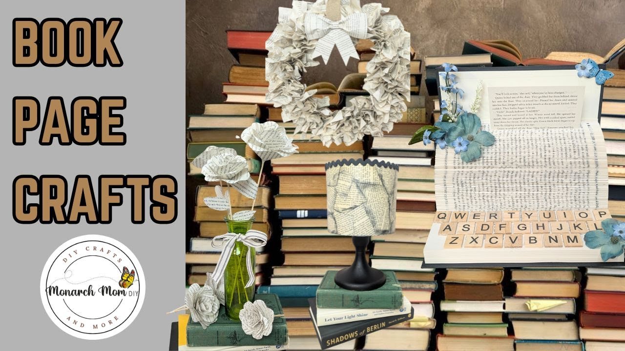 Make 4 Easy Book Page Crafts for Cheap!