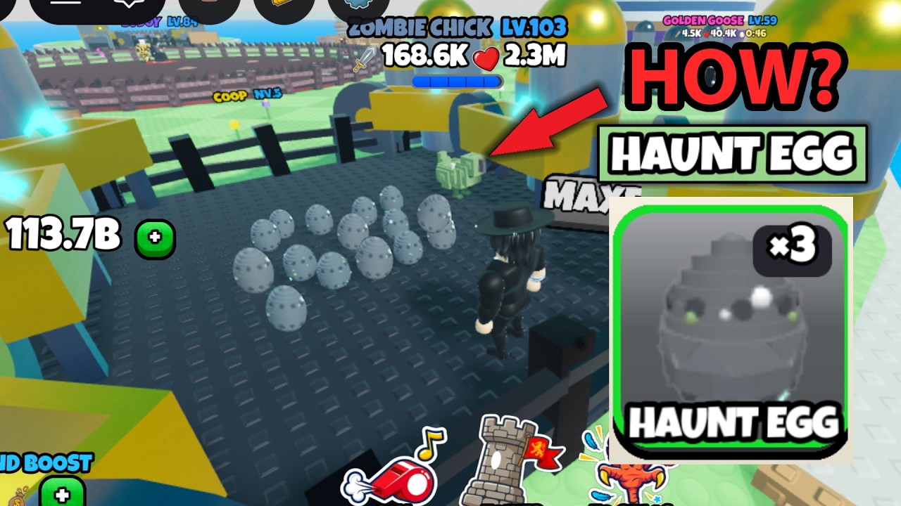 HOW to Get HAUNT Eggs in Grow a Chicken FIGHTER Roblox