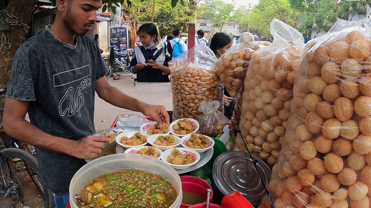 Famous Basir Vaier Yummy Mini Fuchka, Panipuri, Golgappa! Amazing Cutting Skills! Bd Food