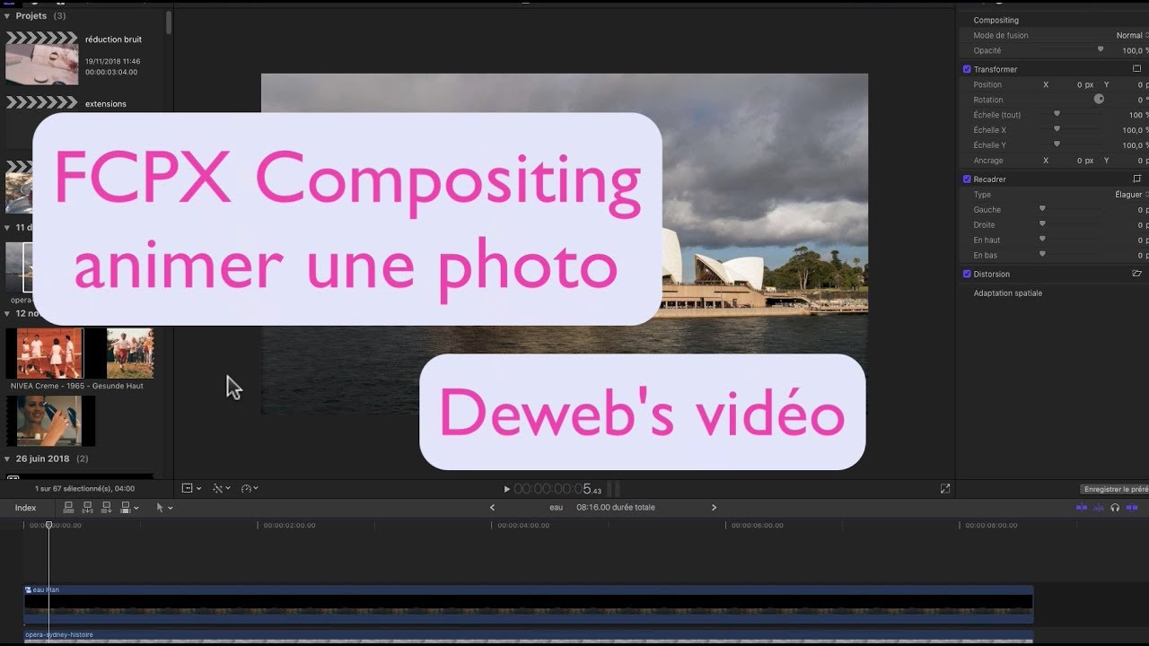 FCPX Compositing, animer une photo