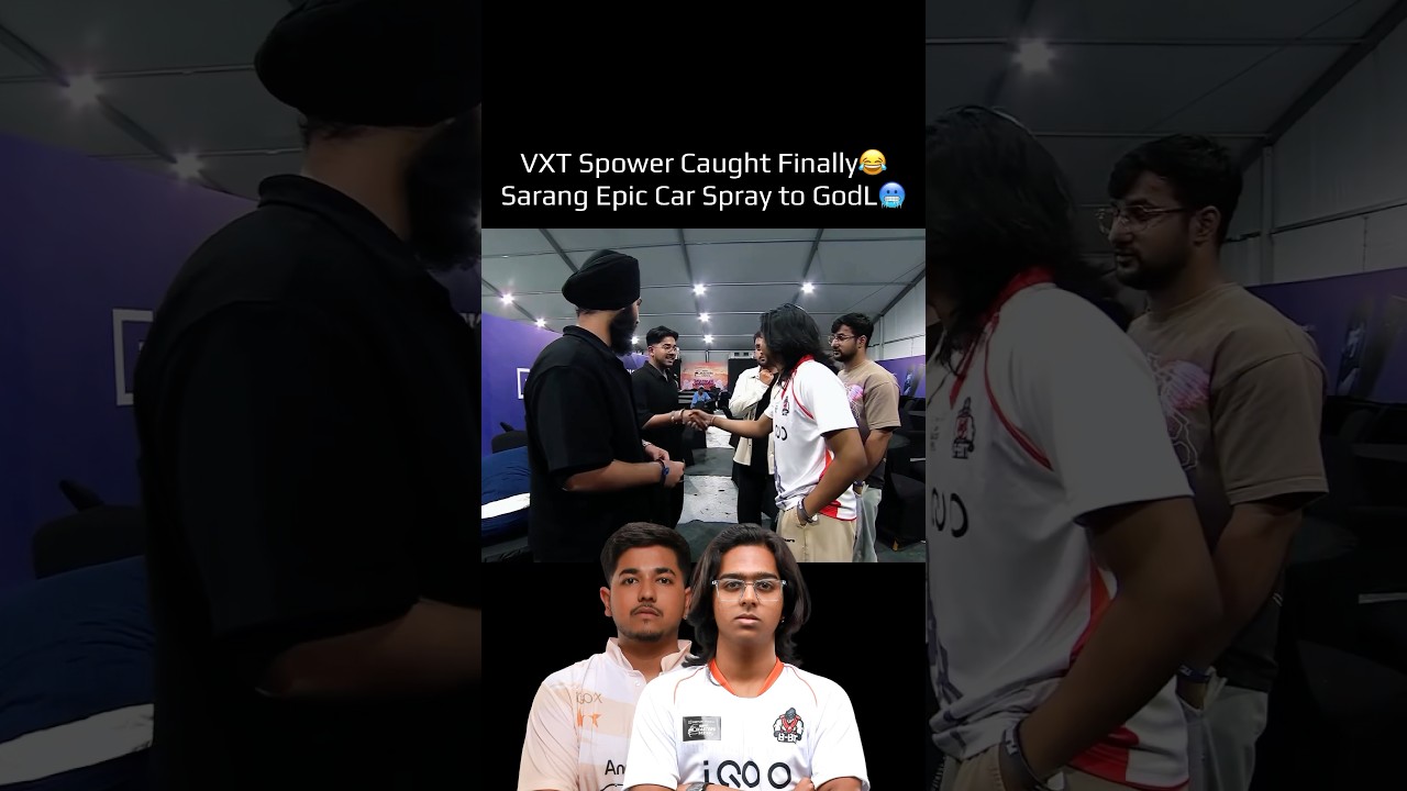 VXT Spower Caught😂 Sarang Epic Car Spray to GodL in BGMS 🔥🥶 #BGMS #VXT #Spower #GodL #Sarang