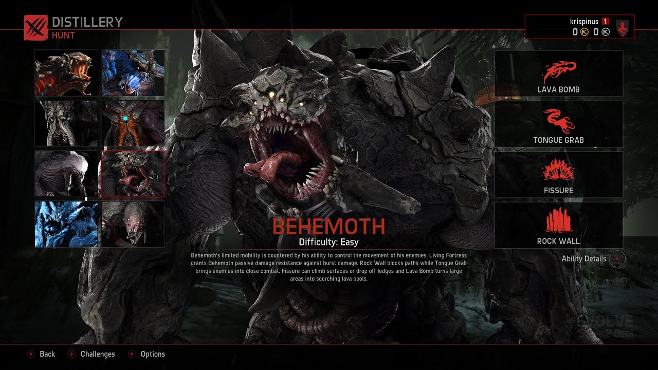 Nezastavitelnej kámen chrlící lávu - Behemoth | Evolve Stage 2