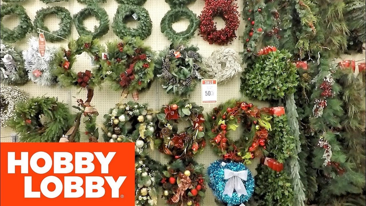 CHRISTMAS AT HOBBY LOBBY - WREATHS AND GARLAND - Christmas Shopping Decorations Home Decor