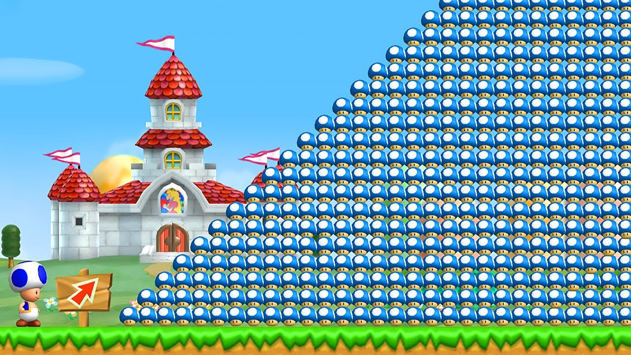 Can Toad collect 999 Mini Mushrooms in New Super Mario Bros. Wii?