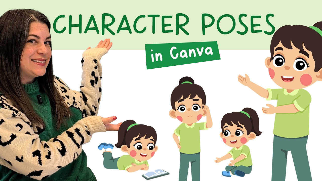 Как найти персонажей Canva в позах для детской книги