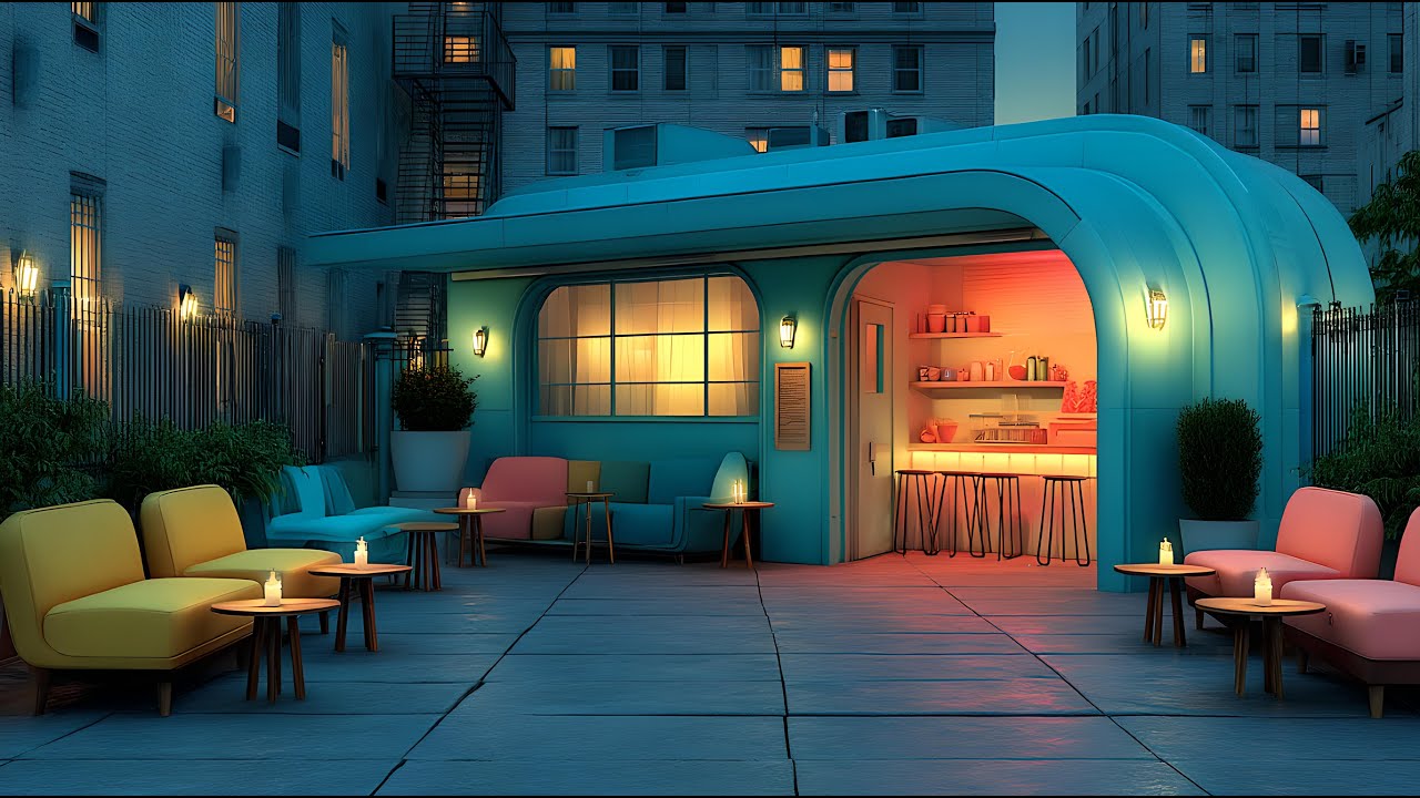 Cozy Urban Evening 🌅 | Retro Synth Pop + Vibrant Caf&eacute; Vibes