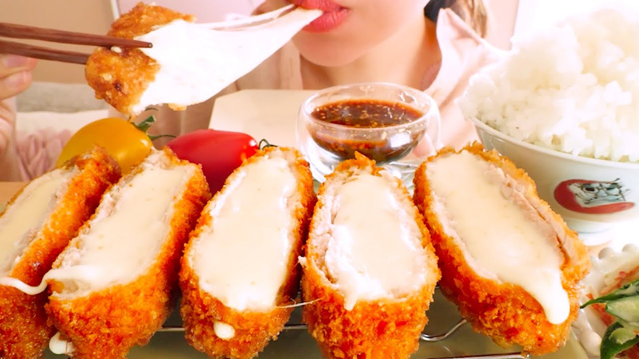【ASMR】Сыр тонкацу【русские субтитры】Eating Sounds/mukbang