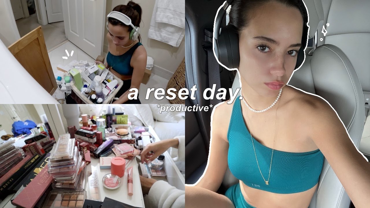 PRODUCTIVE RESET ROUTINE 🍁 | closet cleanup, cozy mornings, organizing my makeup and skincare