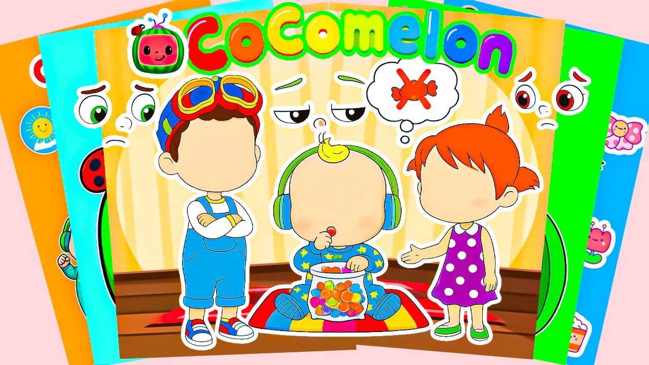 【Paper DIY】Decorate Sticker Book with JJ NOT SHARING CANDY & FRIENDS TRY TO HELP HIM CHANGE