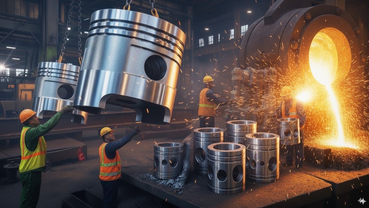 UNBELIEVABLE Process Of Making Caterpillar Engine Pistons