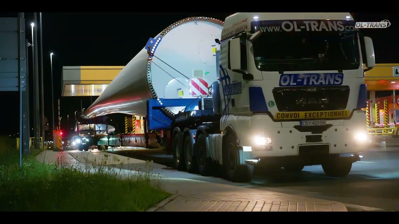 OL-TRANS: Transport łopat turbin wiatrowych | Wind turbine blades oversized transport