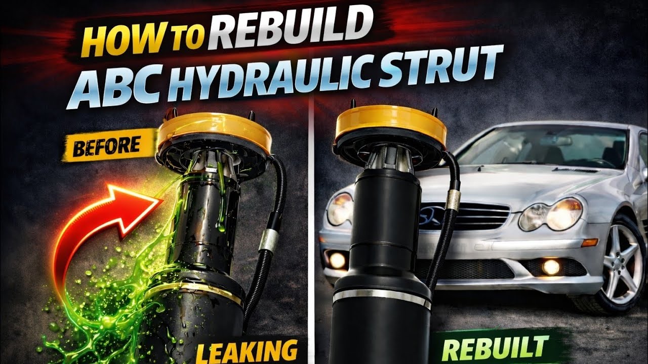 Mercedes SL500 ABC Strut Rebuild DIY (Fix Hydraulic Suspension Leak)