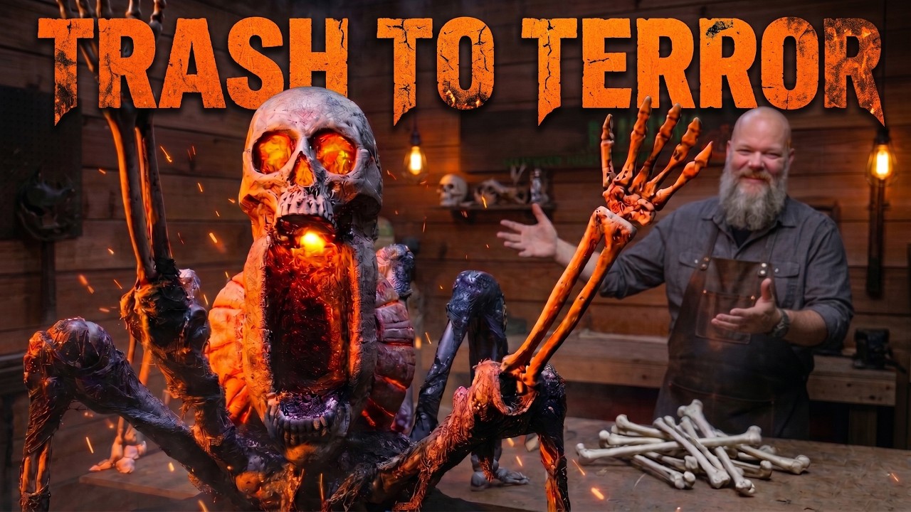Trash to Terror:  DIY Halloween Nightmare Spider From Skeleton Parts