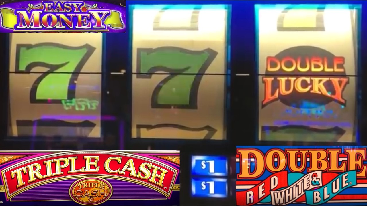 3 Reel slots! Triple Double Lucky 7's + Triple Cash + Double Red White & Blue + easy Money slot play