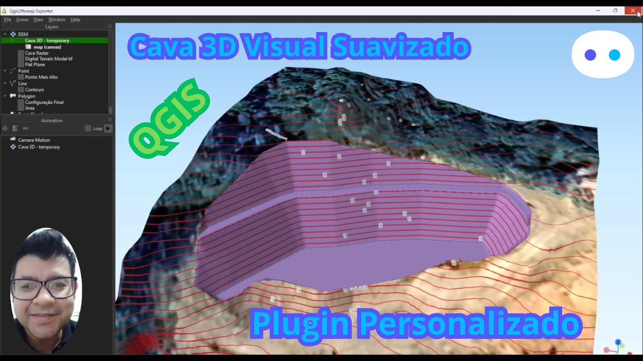 Nova versão do plugin de cava 3D e volume no QGIS: curvas de nível mais precisas e visual mais suave