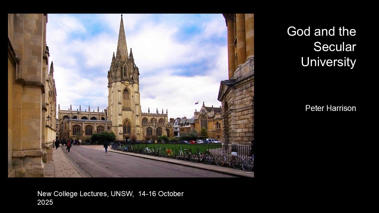 NC Lectures 2025-Tues 14th - Prof. Peter Harrison: Lecture 1 - Medieval Beginnings