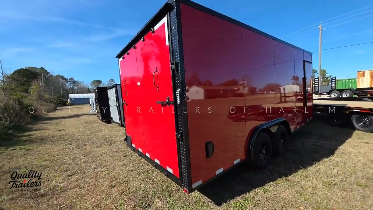 2026 ARISING ENCLOSED TRAILER 8.5X18 RED - QUALITY TRAILERS OF HARLEM - 706-556-0094 
