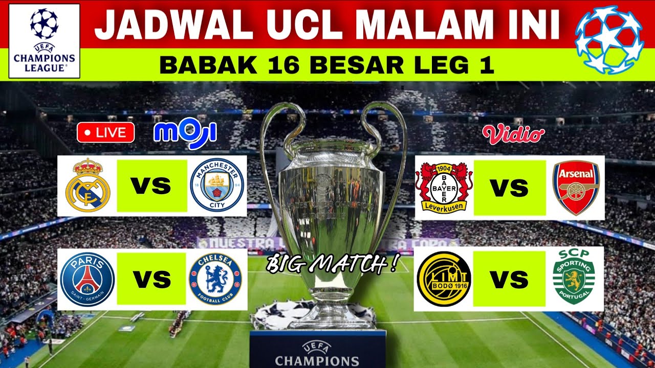 Jadwal Liga Champion Malam Ini | Real Madrid vs Man City | Babak 16 Besar Liga Champion 2026