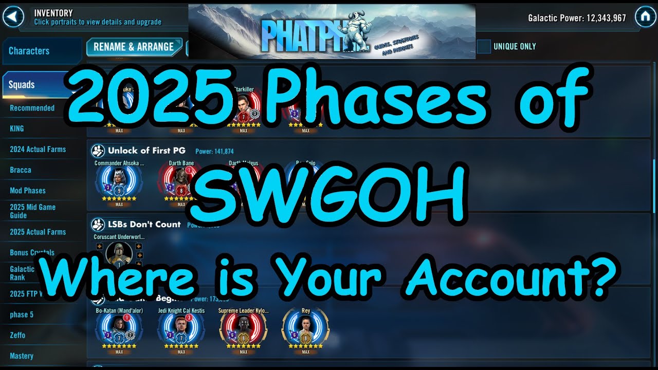 What is the SWGOH Mid Game? Late/End Game? Where is Your Roster At on the SWGOH Timeline?